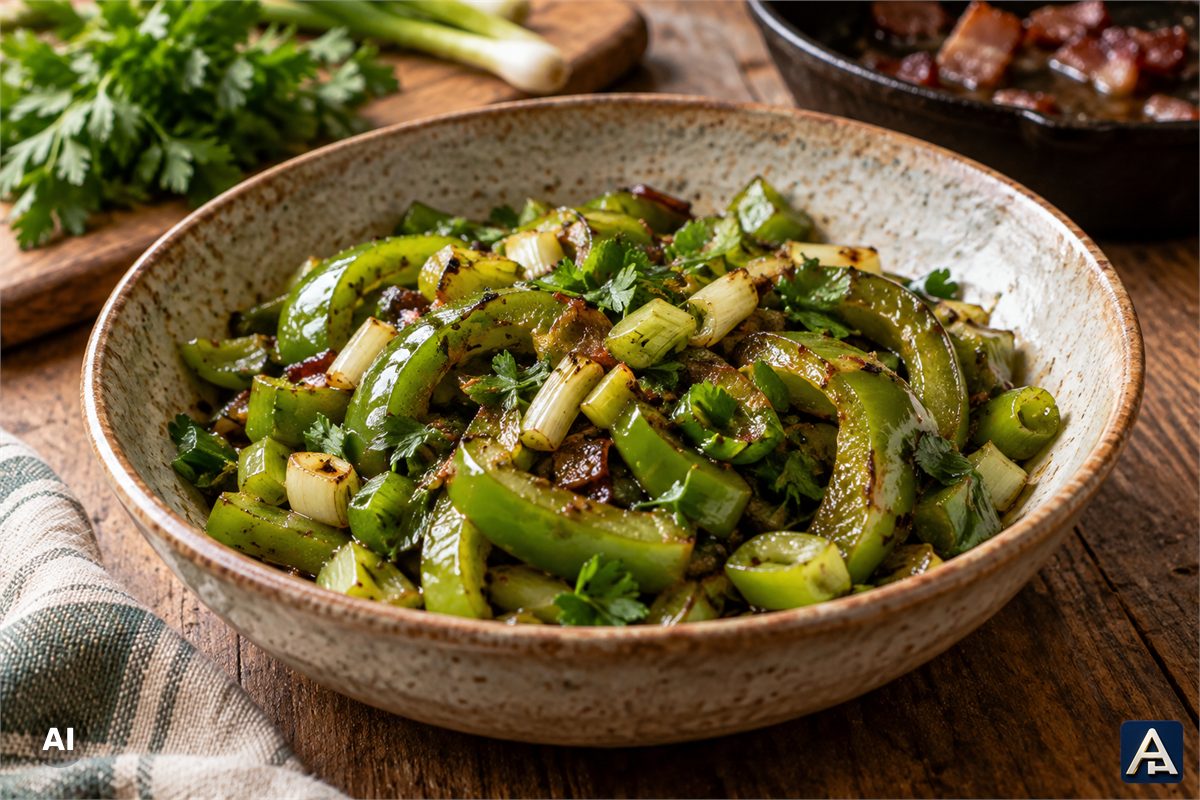 Green Bell Peppers with Bacon and Parsley