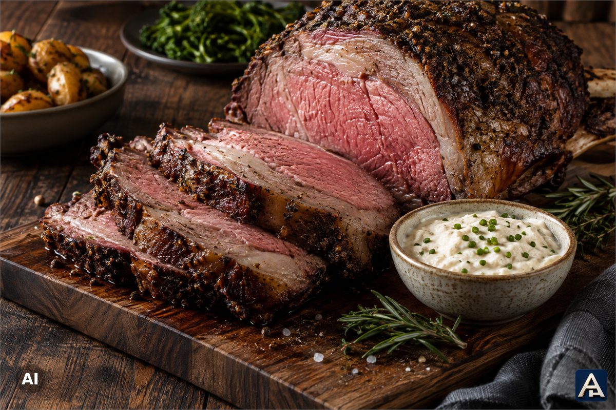 Smoked Prime Rib with Horseradish Sauce