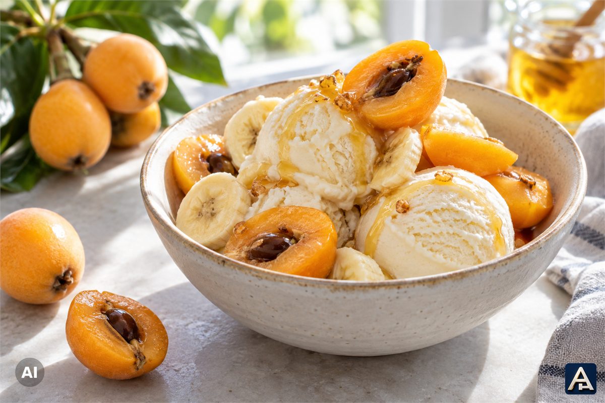 Frozen Yogurt with Loquat and Banana
