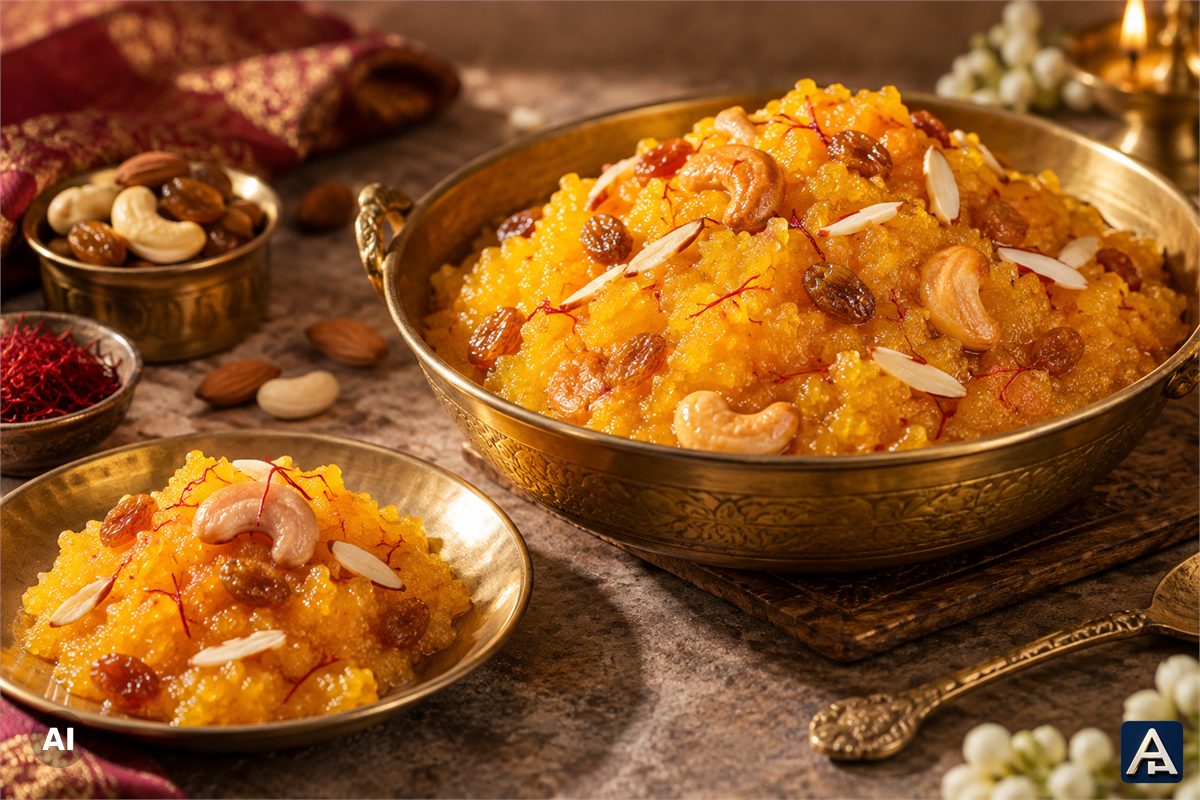 Kesari Pak (Sweet Semolina Dessert)