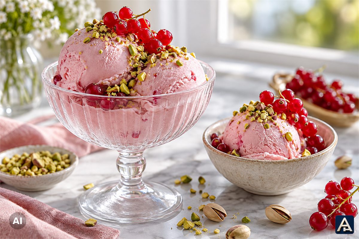 Almond Milk Cream with Currants and Pistachios