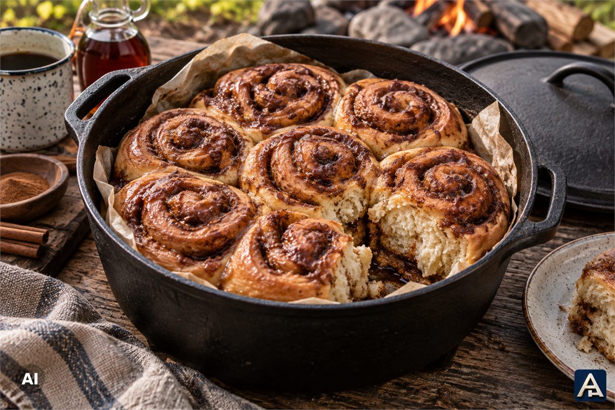 Vegan Cinnamon Rolls from Dutch Oven