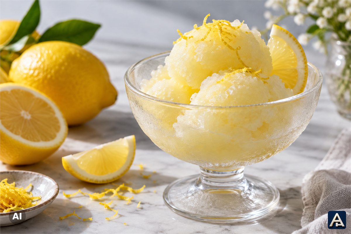 Lemon Gelatin Sorbet