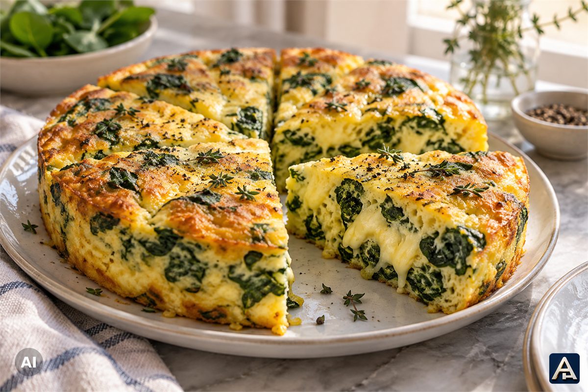 Spinach and Cheese Breakfast Cake