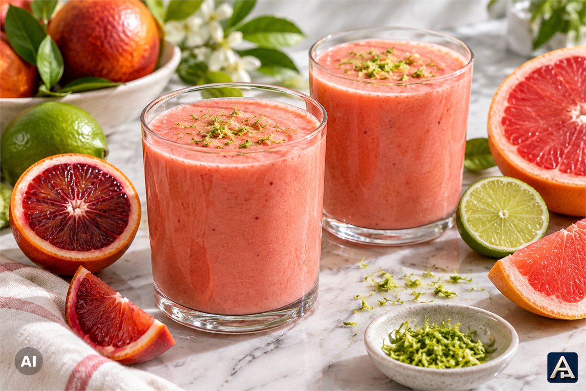 Blood Orange Grapefruit Yogurt Smoothie