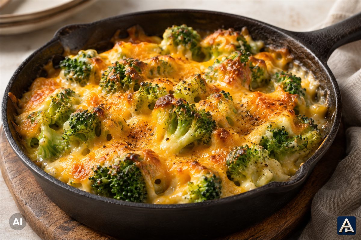 Broccoli with Cheddar and Butter
