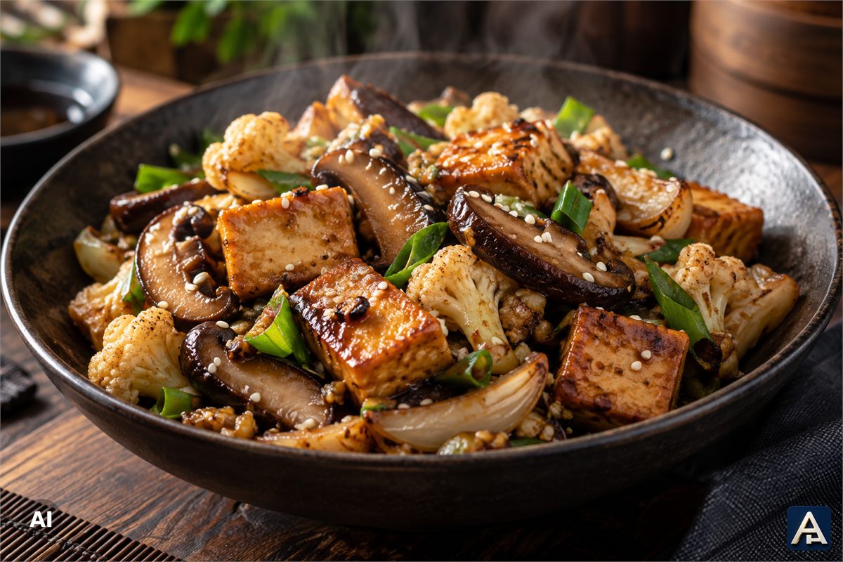 Chinese Stir-Fry with Tofu and Shiitake Mushrooms