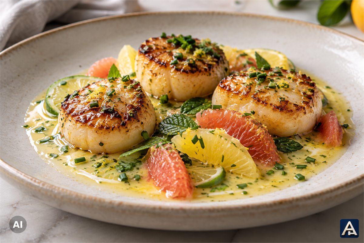 Citrus Scallops with Emulsified Sauce