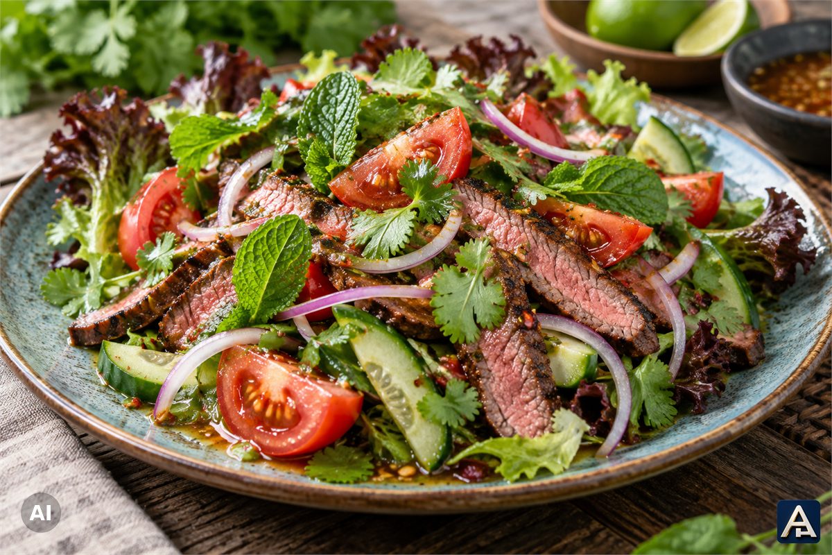 Thai Grilled Beef, Tomato & Mint Salad