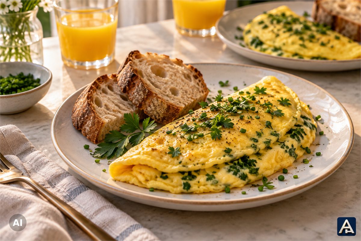 Traditional Asian Stir Fry Herb Omelette