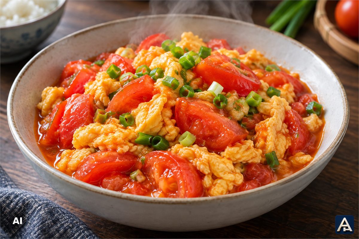 Traditional Asian Stir Fry Tomato Egg