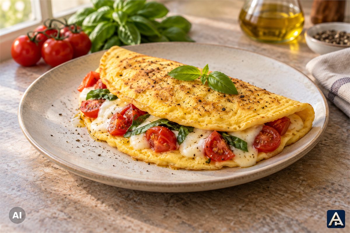Mozzarella and Tomato Omelette