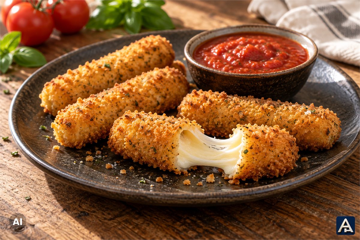 Oven-Baked Mozzarella Sticks