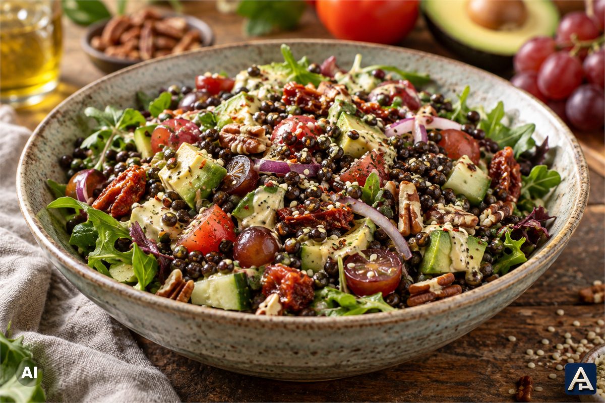 100-Word Salad with Black Lentils