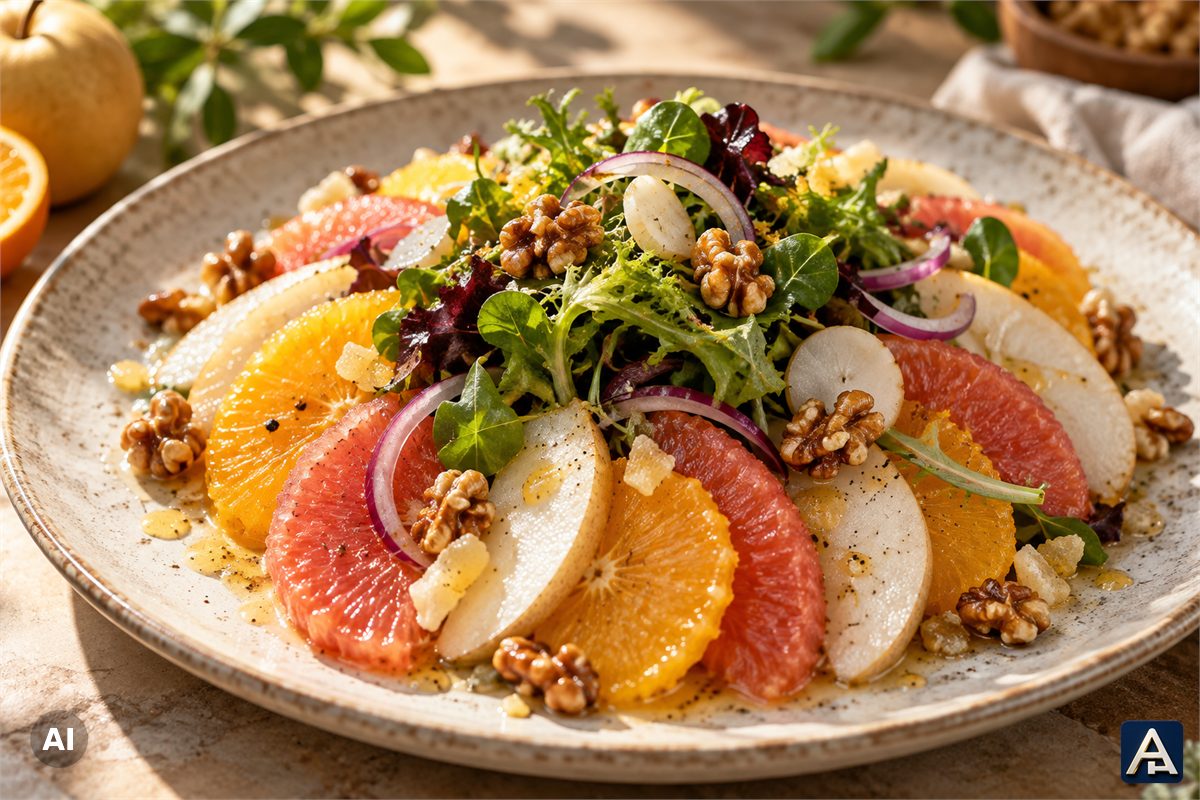 Citrus and Asian Pear Salad with Walnuts