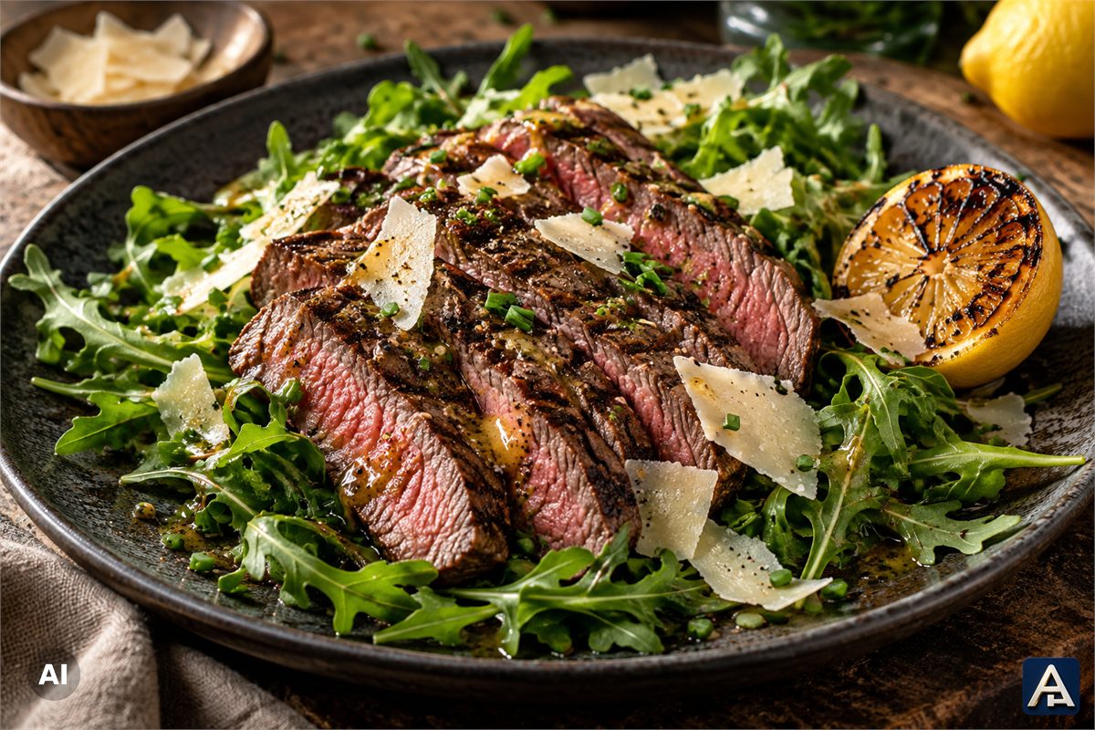 Italian Steak Salad with Arugula, Parmesan & Lemon