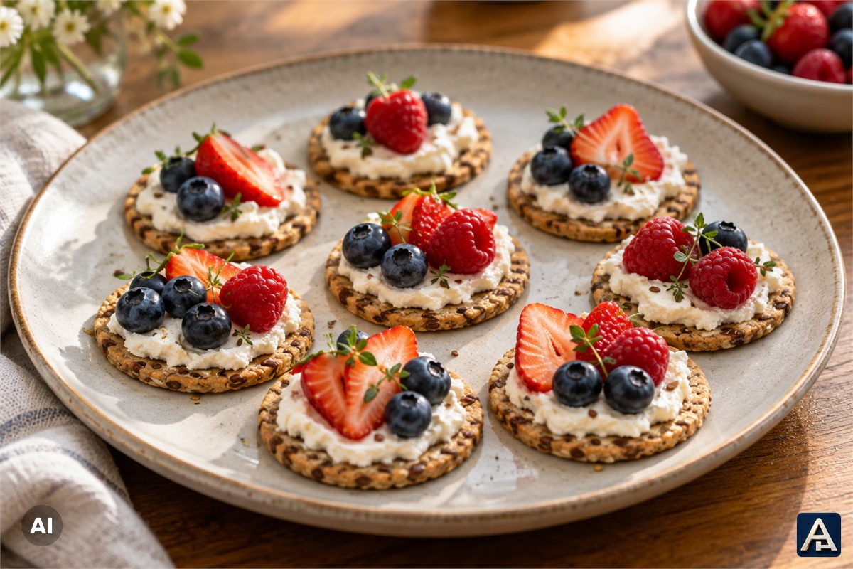 Fruit, Cheese, and Crackers Snack