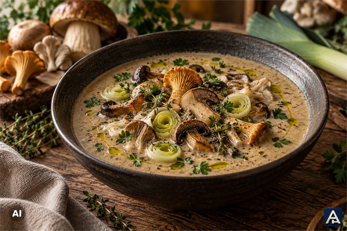 Autumn Leek and Mushroom Bisque