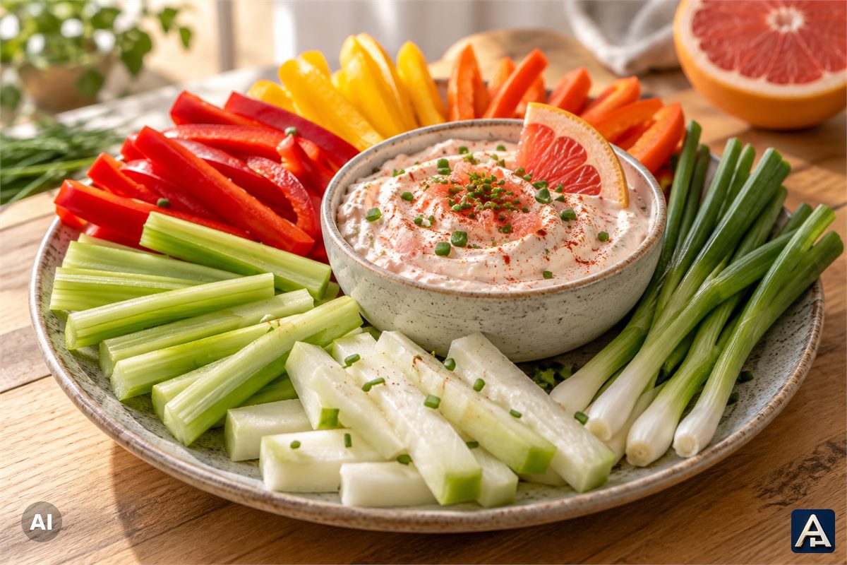Vegetables with Grapefruit Dip
