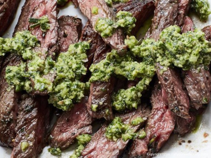 Tuscan Skirt Steak with Salsa Verde