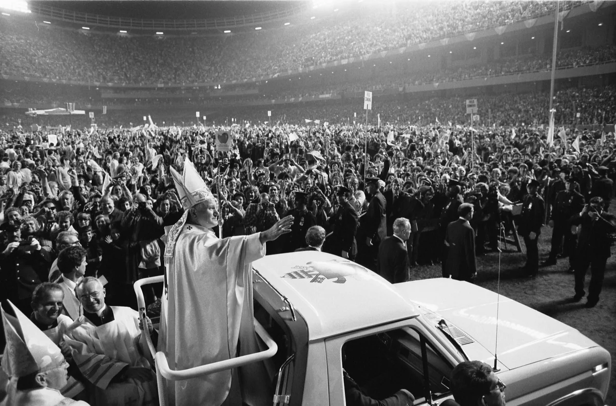 Pope John Paul II in white cassock shortly after his election in 1979