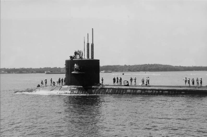 USS Puffer SSN-652 Sturgeon class nuclear submarine underway United States Navy