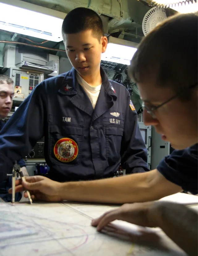 US Navy sailors submarine control room USS La Jolla attack submarine navigation