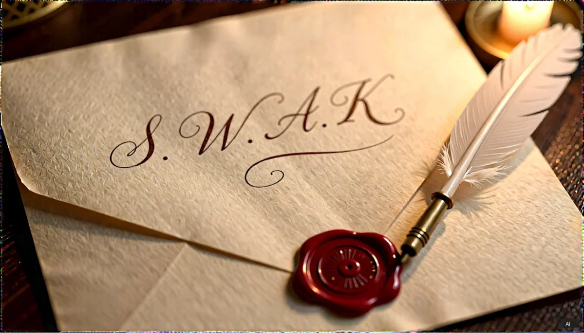 18th century sealed letter wax seal S W A K feminine handwriting candlelight