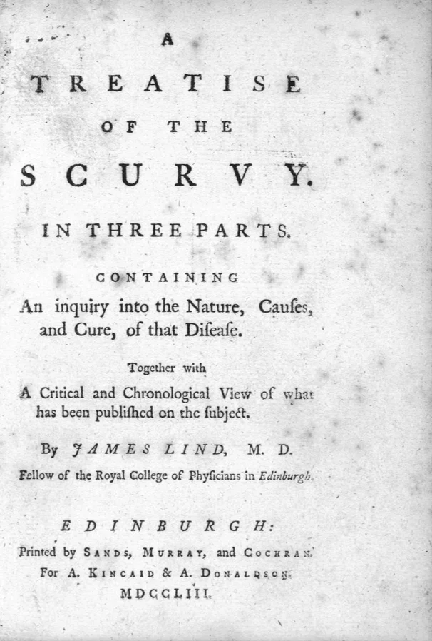 Title page of A Treatise of the Scurvy by James Lind Wellcome collection