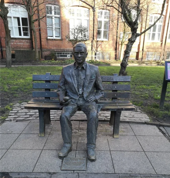 Alan Turing statue in Sackville Gardens Manchester